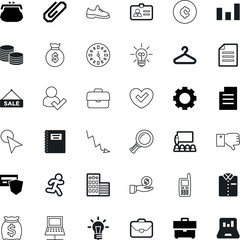 business vector icon set such as: clock, thumbs, active, research, shop, time, sample, friend, loss, lecturer, photo, lock, timer, networking, metal, sea, decline, shoes, no, vote, hour, agreement