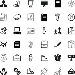 business vector icon set such as: networking, desktop, running, action, give, earth, voyage, search, attache, minute, big, hobby, globe, staff, increase, travel, reference, list, runner, marker