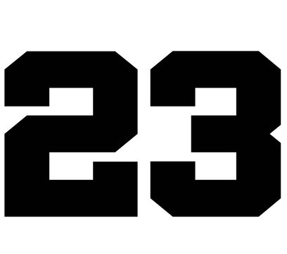 Bebrejde tilfældig lineal 23.Classic Vintage Sport Jersey Number, Uniform numbers in black as fat  fonts, number. For American football, baseball or basketball and ice  Hockey. Stock Illustration | Adobe Stock
