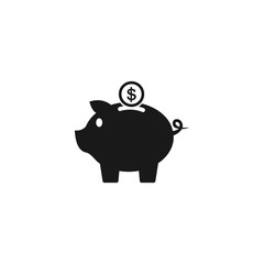 Piggy bank vector icon, isolated on white background.