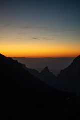 The sun sets over the mountains in West Texas.