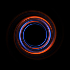 Vivid abstract background. Beautiful design of rotation frame.  .Mystical portal. Bright sphere lens. Rotating lines. Glow ring. .Magic neon ball. Led blurred swirl. Spiral glint lines.