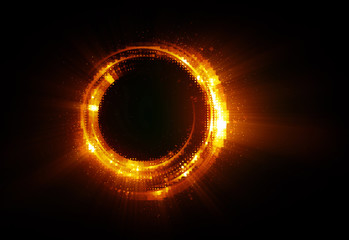 Vivid abstract background. Beautiful design of rotation frame.  .Mystical portal. Bright sphere lens. Rotating lines. Glow ring. .Magic neon ball. Led blurred swirl. Spiral glint lines.