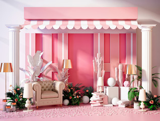 3d render of celebration decor