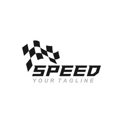 Race flag logo icon, simple design illustration vector