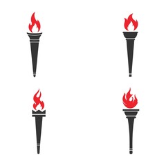 Torch vector icon set illustration design template