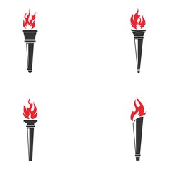 Torch vector icon set illustration design template