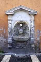 Fountain of the dragon statue in Rome, Italy
