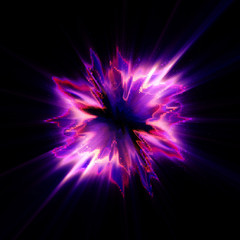 Abstract spacescape, black hole. Star on dark background. Magic explosion star with particles. Speed of light. Motion blur. Journey to the universe. Lights trail using zoom. light warp speed. Nebula