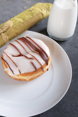 white iced ring doughnut