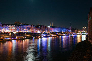 Bremen, Weser bei Nacht
