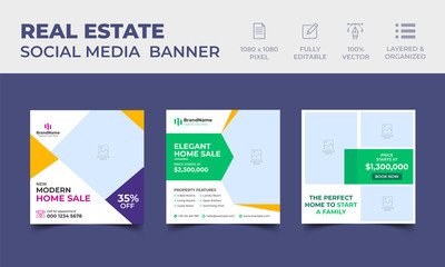 Real Estate Social Media Banner | Post Template for Social Media
