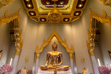 Asia, Thailand, Bangkok, Wat Traimit. Golden Buddha Statue. More than 5 tonnes gold.