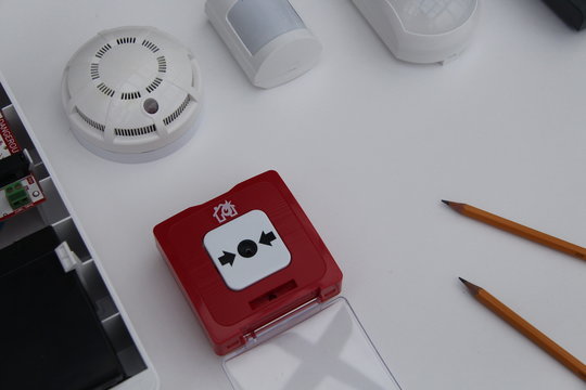 fire alarm sensors in the drawing in the process of designing a security system