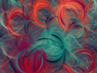 red abstract fractal background 3d rendering illustration