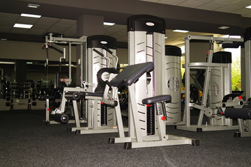 Fototapeta na wymiar treadmill in gym