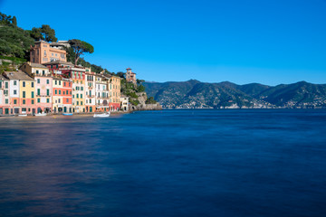 Fototapeta na wymiar Scenic view of the coastline at Portofino, Italy