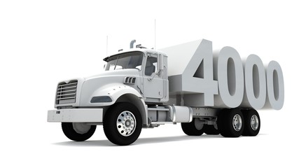 3D illustration of truck with number 4000