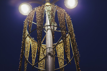 vintage street lamp at Christmas