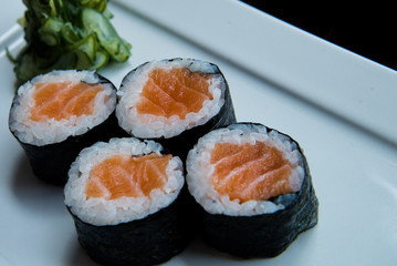 hossomakion a plate, asian food, japanese cuisine