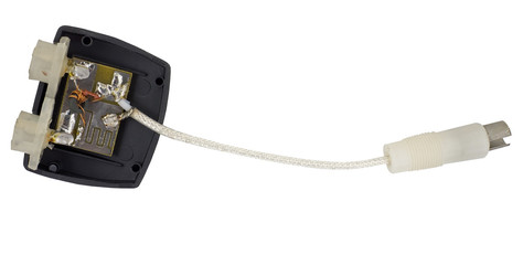 Splitter for connecting cables on a white