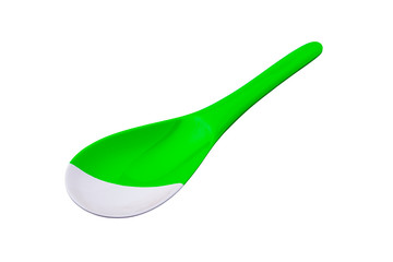 Beautiful green and white plastic melamine ladle or spoon