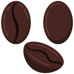 Coffee grains food logo icon set isolated on white background.