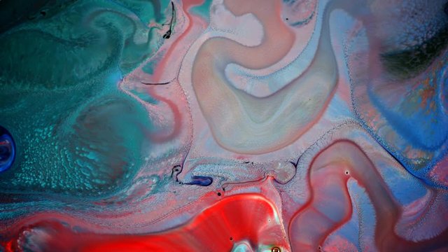 Abstract Ink Paint Movement Explode and Spread on Milky Liquid Element