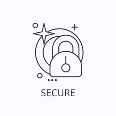 Secure thin line icon. Financial protection concept. Outline vector illustration
