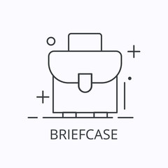 Briefcase thin line icon. Portfolio concept. Outline vector illustration