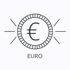 Euro thin line icon. Money concept. Outline vector illustration