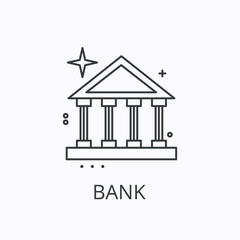 Building thin line icon. Bank concept. Outline vector illustration