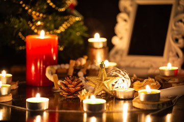 Images of candles and sacred wood to perform magic rituals and mysteries about superstition....