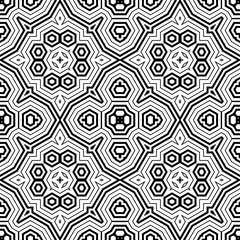 Abstract thin line seamless pattern. Linear ornamental geometric background. Wrapping paper. Vector illustration.              