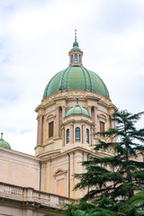 Fototapeta premium Dome of the Virgin of the Rosary Church in historical town Pompei, Italy.