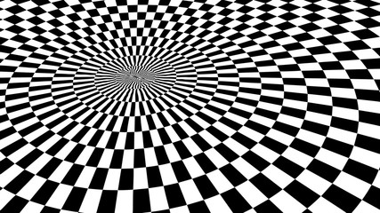 Naklejka premium Optical illusion vector. Checker texture