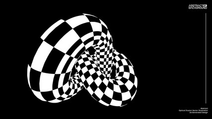 Optical illusion torus knot background.