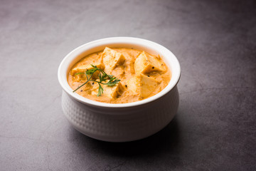 Paneer Korma, Kurma or Quorma is a popular Indian main course recipe made using cottage cheese with curry made of curd, coconut and cashew nuts