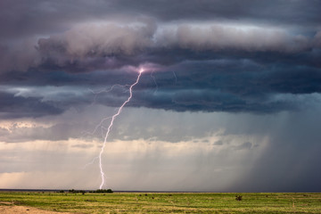 Thunderstorm lightning strike