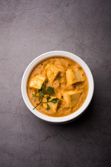 Paneer Korma, Kurma or Quorma is a popular Indian main course recipe made using cottage cheese with curry made of curd, coconut and cashew nuts
