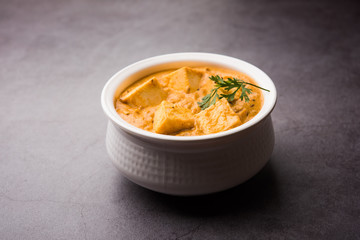Paneer Korma, Kurma or Quorma is a popular Indian main course recipe made using cottage cheese with curry made of curd, coconut and cashew nuts