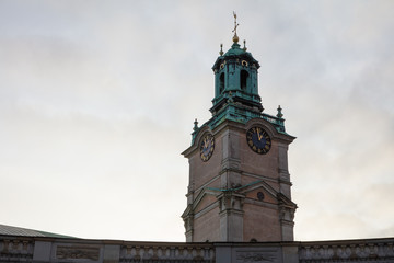 Fototapeta na wymiar Ancient buildings of Europe. Stockholm Old Town