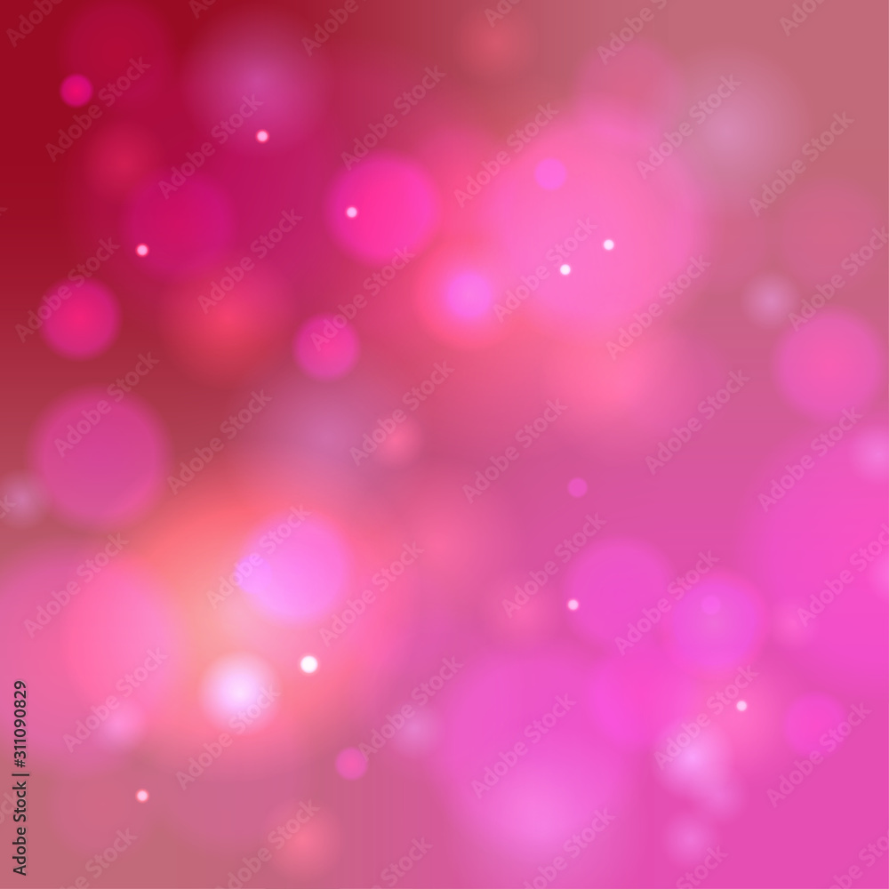 Poster pink bokeh background. abstract defocused circular pink an violet bokeh. vector template for valenti
