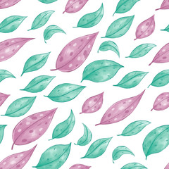 Seamless pattern with leaves and branches