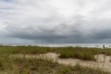 Scenic Myrtle Beach vista on a heavily overcast rainy day, South Carolina