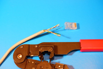 rj45 connectors on a blue background