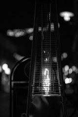 Urban light on the street in black and white