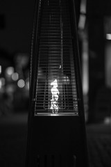 Urban light on the street in black and white