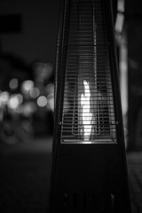 Urban light on the street in black and white