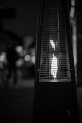 Urban light on the street in black and white